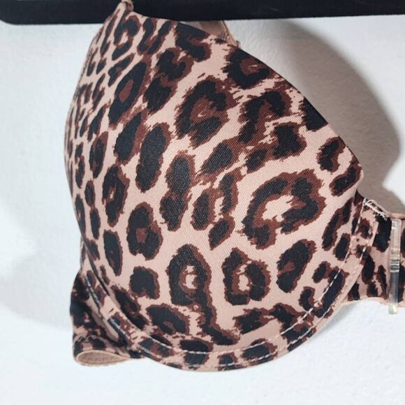 Frederick's of Hollywood Leopard Print Push-Up Bra Size 36C NWT Lingerie Shower - Picture 3 of 12